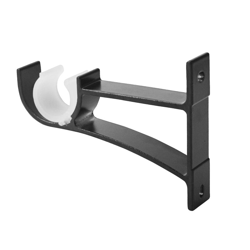 AddGrace 4 Pack Heavy duty Curtain Rod Bracket Single Curtain Rod Holders for 0.8 to 1 Inch Drapery Rod Sturdy Curtain Rod Hooks for Living Room Bedroom Bathroom Black - Image 4